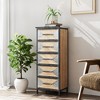 Slim Storage Cabinet with 5 Drawers – Handmade Living Room Organizer with Metal Legs, for Bedroom & Pantry - 2 of 4