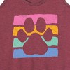 Women's - Instant Message - Negative Space Paw Print Graphic Racerback Tank - 2 of 4