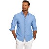 COOFANDY Mens Casual Button Down Shirt Untucked Long Sleeve Stretch Denim Dress Shirt - 2 of 4