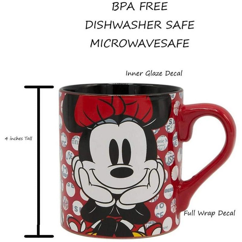 Silver Buffalo Disney Minnie Mouse Rock the Dots Ceramic Coffee Mug | Holds 14 Ounces, 4 of 5