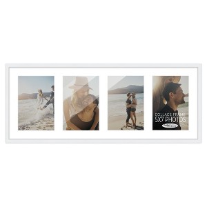 PosterPalooza | White Finish Collage Frame - White Mat, 20 Frame Sizes to Choose From, UV Acrylic - 1 of 4