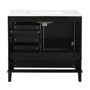 INFURNIC Vanity Tables, Functional Compact Space Saving Bathroom Vanity with Advanced Features for Small Bathrooms, Black, 18.3"*24"*34.3" - 1 of 4