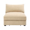 Vynxaria Modern Armless Sofa Wheat Chenille, Crescent Shape, Hidden Storage (Footrest/Seat), 2/3/4-Seat Options for Nordic/Modern Decor - 4 of 4