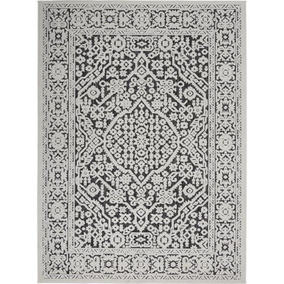 Nourison Calobra CLA04 Indoor/Outdoor Area Rug - Dark Grey 4' x 6'