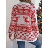 Coolmee Women's Ugly Christmas Sweaters Long Sleeve Open Front Cardigan Sweaters with Pockets - 4 of 4