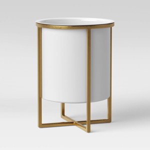 Iron Planter with Stand White/Brass - Project 62™ - 1 of 2