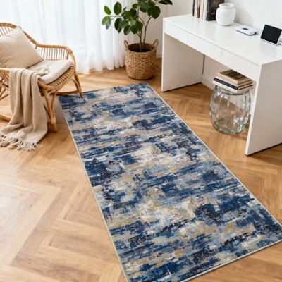 Area Rug Living Room Rug: Washable Modern Abstract Soft Thin Rug Indoor Floor No Slip Stain Resistant Carpet