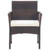vidaXL Patio Armchairs with Cushions Outdoor Lounge Chair 2 Pcs Poly Rattan - Brown - 3 of 4