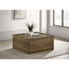 Travon 31.5inW Oak Finish Square Coffee Table with 2 Drawers - 2 of 4