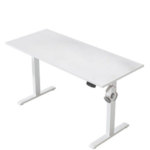 Itopfox Electric Standing Desk, Height Adjustable Sit Stand Desk for Work Office Home, Ergonomic Rising Computer Table with Memory Preset, White - 1 of 4