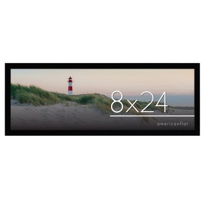 Americanflat 8x24 Picture Frame in Black - Composite Wood with Shatter Resistant Glass - Horizontal and Vertical Formats for Wall