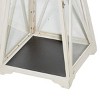 Olivia & May Set of 2 Triangular Wood and Glass Lanterns White: Iron Frame, Fits Any Candle Size - 3 of 4