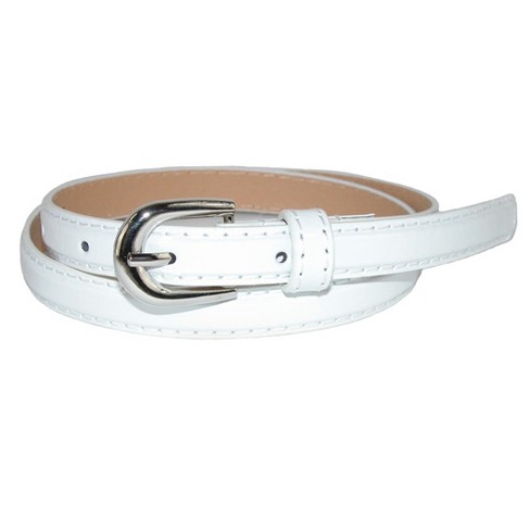 CTM Women's Skinny Leather Dress Belt