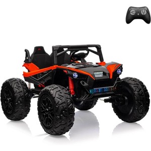 24V 4WD 2-Seater Ride-On Buggy for Kids, Battery Powered Electric Car w/Remote, MP3, LED Lights, Spring Suspension - 1 of 4