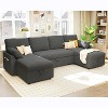 AMERLIFE 2 in 1 Pull Out Sofa Bed with Storage Chaise - 3 of 4