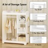 Kids Dress Up Storage w/Mirror and Hooks, Wooden Dress Up Clothes Rack w/Hanging Rod, 3 Side Hooks, Storage Shelves &Top Shelf, Costume Organizer - 3 of 4