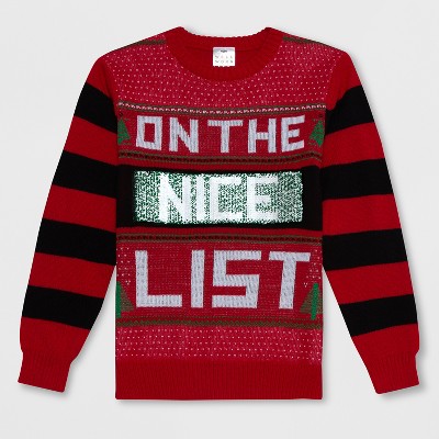 Naughty nice hotsell sequin sweater walmart