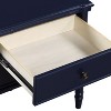Sapphtopaz Modern Nightstand with 2 Drawers Carved Bamboo Bedside Table with Brass Knobs & Wooden Legs Night Stand for Bedroom, Living Room - 3 of 4