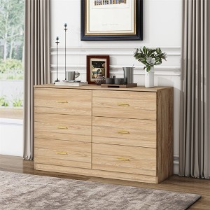 Dresser for Bedroom, Wide Chest of Drawers with 6 Drawers, Large Storage Tower Unit, Modern Minimalist Closet Store Organizer for Living Room,Hallway - 1 of 4