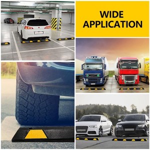 Car Parking Stopper 72 Inch Heavy Duty Rubber Parking Curb Wheel Stopper with Yellow Reflective Strips, Truck, Trailer and Van - 1 of 4