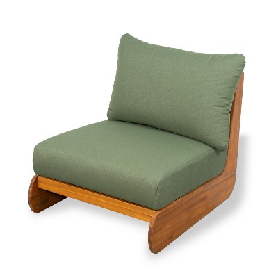 Christopher Knight Home Ansonia Mid-Century Modern Outdoor Acacia Wood Club Chair with Water-Resistant Cushion