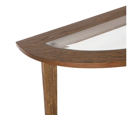 Carmine Demilune Console Table Brown - Aiden Lane