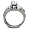 Slickblue Women's Stainless Steel Ring, Clear CZ Round Stone, Polished Finish, No Plating, Sizes 5-10 - 3 of 4