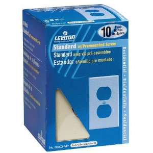 Leviton 1-Gang Smooth Plastic Outlet Wall Plate, Ivory (10-Pack) - 1 of 1