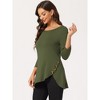 Allegra K Women's 3/4 Sleeve Round Neck Button Decor Casual Stretchy Tunic Tops - 2 of 4