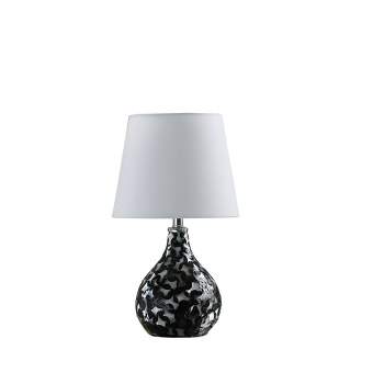 11.5" Seashell Swirl Pattern Mini Polyresin Table Lamp Black - Ore International