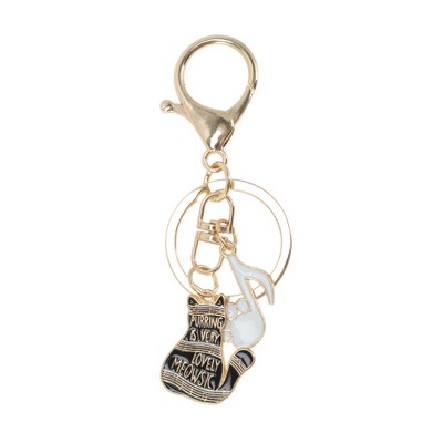 Unique Bargains Piano Cats Handbag Charms Keychains 1 Pc