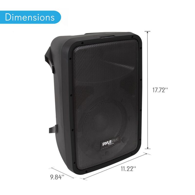Pyle All In One Professional High Powered DJ Speaker Sound System with 8 Channel Audio Mixer, Amplifier Console, and Bluetooth Connection, Black, 3 of 7