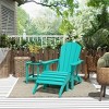 WestinTrends Malibu HDPE Outdoor Patio Folding Poly Adirondack Chair with Ottoman and Side Table (3-Piece) - 2 of 4