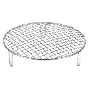 Unique Bargains Stainless Steel Barbecue Grill Net Round Cooling Rack Silver - 1 of 4