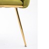 Velvet Accent Chair with Gold Mental Legs, Leisure Dining Chairs for Bedroom, Vanity & Nail Salon, Green - 4 of 4