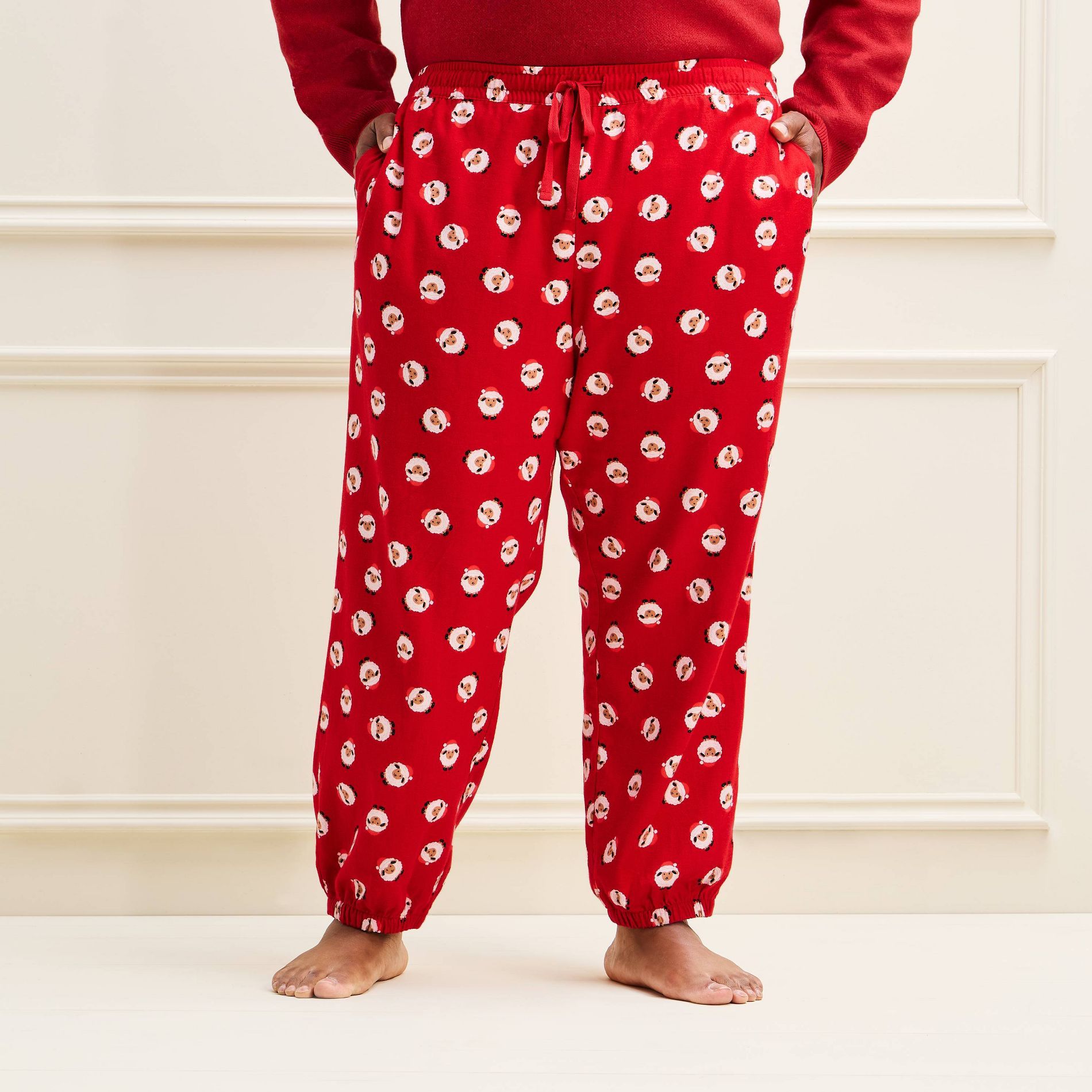 Men's Holiday Sheep Flannel Matching Family Pajama Joggers - Wondershop™ Red