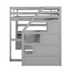 NicBex Full/Twin Size Loft Bed with Desk & Storage Staircase,Wooden Loft Bed Featuring Shelves,Drawers & Study Space,Full Loft Bed for Kids,Teens - 4 of 4