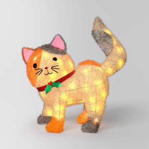 Incandescent Tinsel Calico Cat Christmas Novelty Sculpture Light with Clear Color Light Bulb - Wondershop™ - 1 of 3