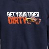 Boys' - Cars - Get Your Tires Dirty Graphic Long Sleeve Fleece Sweatshirt - 2 of 4