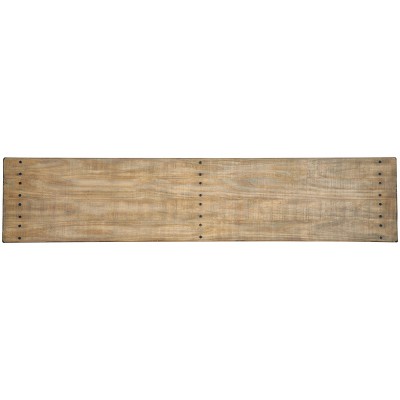 Transitional Light Brown Solid Wood Sofa Table with Open-Slat Storage