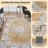 Acekool 5x7 Washable Area Rug, Vintage Distressed Non-Slip Low Pile Carpet, Foldable, Stain Resistant for Living Room, Bedroom, Black - 3 of 4