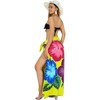 LA LEELA Women's Beach Bikini Swimwear Cover up Wrap Skirt Bathing suit Summer Wraps Sarong Swimsuits for Women One Size Green, Floral - 4 of 4