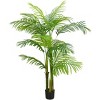 Acekool 5ft Artificial Palm Tree with Three Trunks and Realistic Leaves, Faux Tropical Floor Plant for Home and Office Décor - 2 of 4