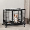 FDW 36/42/48 Inch Dog Crate Heavy Duty Dog Kennel Indoor Outdoor Metal Dog Cage with Removable Pan and Lockable Wheels Pet Playpen for Training - 2 of 4