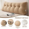 Soft Wedge Teddy Velvet Headboard Pillow w/ Side Pocket - PP Cotton Filled, Triangular Backrest Cushion for Dorm Bed - 2 of 4