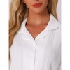 INSPIRE CHIC Women's Button Up Cotton Soft Short Sleeve Sleepwear with Shorts Pajamas Set - 4 of 4