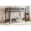 ORRD Twin Size Metal Loft Bed with Ladder & Guardrails, Heavy-Duty Black Frame for Kids Teens Students - 3 of 4