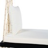 NAYSAYE Patio Swing Wooden Porch Swing Bench with Cushion and Pillows for Outdoor Relaxation, Black, 64.75"*26"6.25" - 4 of 4