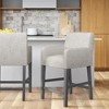 Set of 2 Bar Stool Upholstered Counter Stool Dining Chair Pub Stool, Light Gray-Merax - 2 of 4