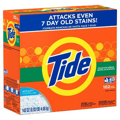 Tide Turbo Mountain Spring High Efficiency Powder Laundry Detergent - 143oz